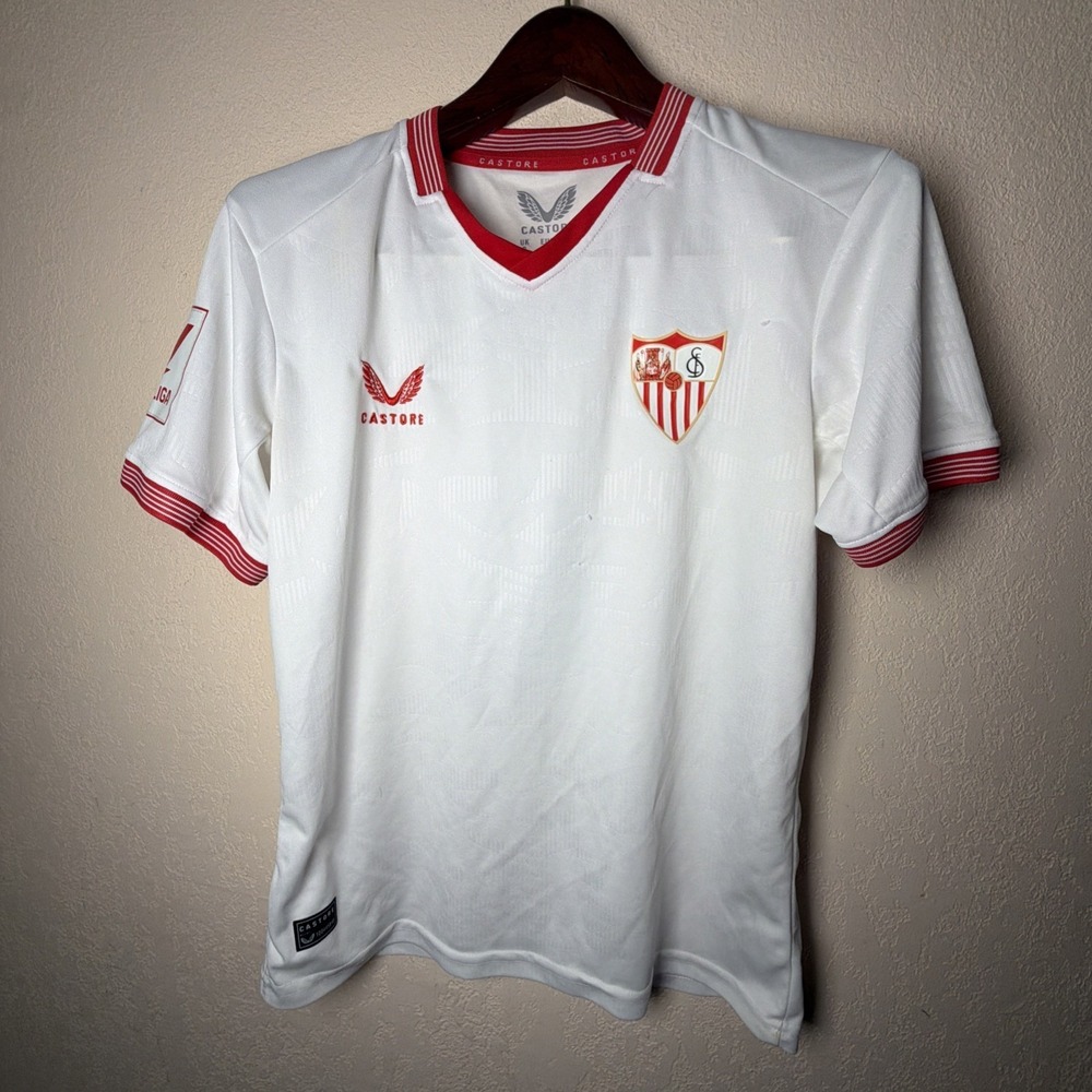 Soccer Jersey Spain Sevilla Castore FC Sergio Ramos, Men Small White 2023-24